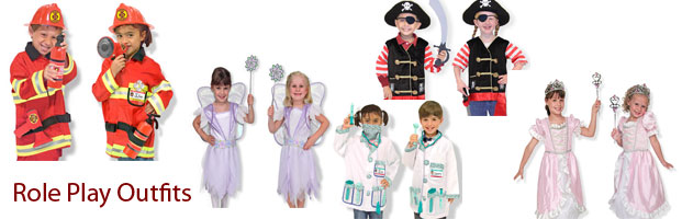 fantastic long lasting and well made roll play outfits from melisa and doug lots to choose from