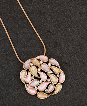 Necklace Muted Tones Droplet Circle