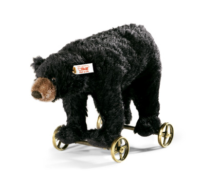 Steiff Black Bear on Wheels