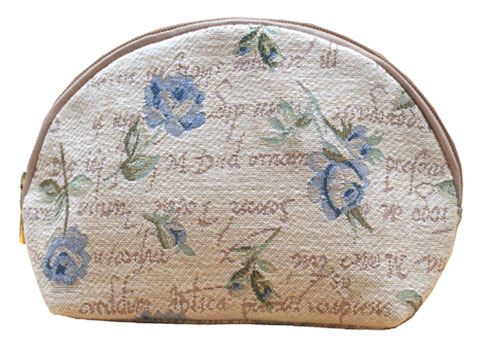 Blue Rose Tapestry Cosmetics Bag