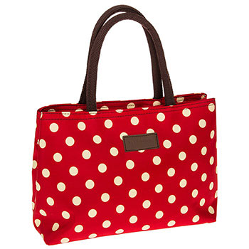 Spots Waterproof Handbag Red and Cream
