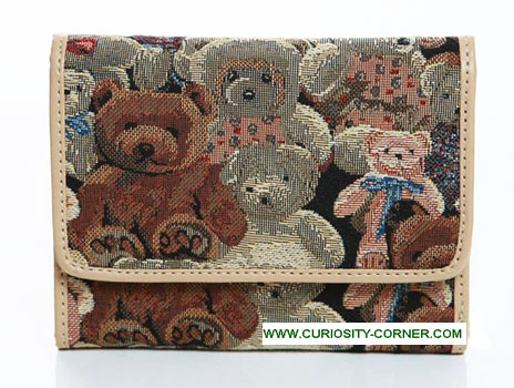 Bear Tapestry Tri Fold Purse