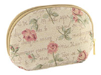 Pink Rose Tapestry Cosmetics Bag