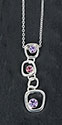Necklace Crystal Abstract Squares Purple
