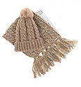 Scarf Flecked Boxed Hat Scarf Set Light Brown