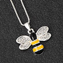 Necklace Hand Painted Bee Silver