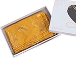 Scarf Metalic Gold Leaves Golden Yellow Boxed
