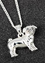 Necklace Pug Silver Plated