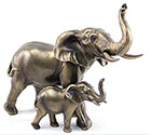 Art Bronze Elephant Pair Large