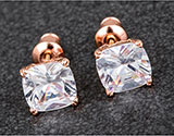 Earrings Rose Gold Sparkle Cube