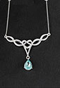 Necklace Celtic Style Silver Plate Crystal Dropper Necklace Blue