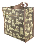 Brown Westie Tapestry Shopper Bag