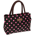 Spots Waterproof Handbag Black and Pink