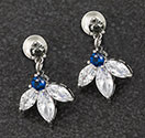 Earrings Vintage Blue Coloured Crystal Fan Earrings