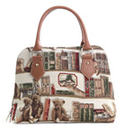 Bear and Book Tapestry Convertible  Bag