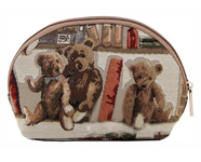 Bear and Book Tapestry Cosmetics  Bag