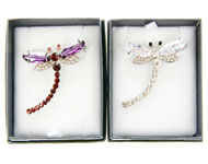 Dragonfly Crystal Broach