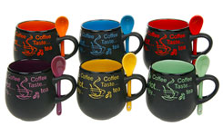 Stoneware Mug and Spoon