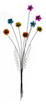Painted Steel Flower Spray Large Wall Art