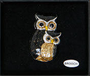 Owl Brooch Black