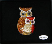 Owl Brooch Brown