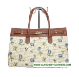Blue Rose Tapestry Buckled Bag