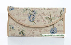 Blue Rose Tapestry Envelope Purse