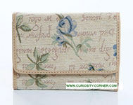 Blue Rose Tapestry Tri Fold Purse