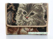 Cat Tapestry Tri Fold Purse