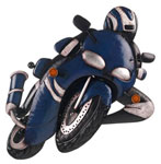 Wall Art Blue Motorbike
