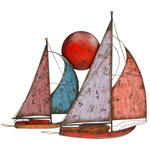 Dual Sunset Sail Boats Wall Art