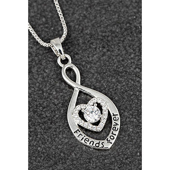 Necklace Crystal Infinity Platinum Plated Friends