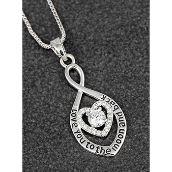Necklace Crystal Infinity Platinum Plated Moon