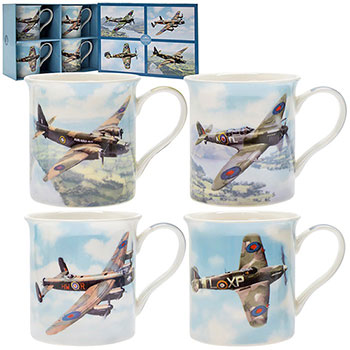 Boxed Classic Airplanes 4 Mug Set