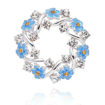 Brooch Forget Me Not Circle
