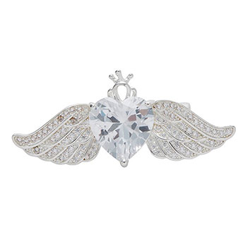 Brooch Guardian Angel Heart Wings