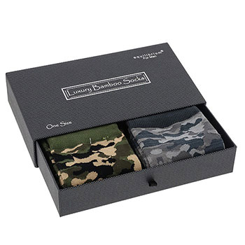 Sock Society Mens Bamboo Socks Gift Box Camo