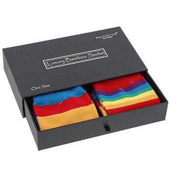 Sock Society Mens Bamboo Socks Gift Box Rainbow