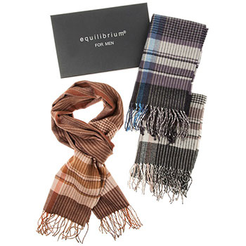 Men Check Stripes Scarf