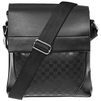 Men Squares Messenger Bag Black