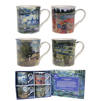 Boxed Claude Monet 4 Mug Gift Set