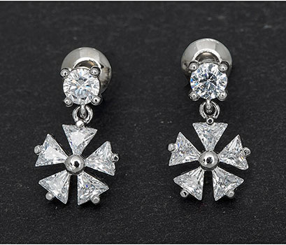 Earrings Crystal Flower