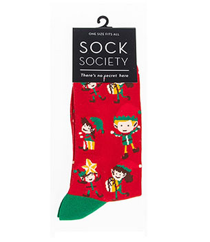 Christmas Elves Socks Red