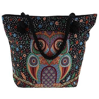 Tapestry Colour Burst Owl Tote Bag
