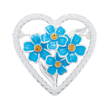 Brooch Forget Me Not Heart