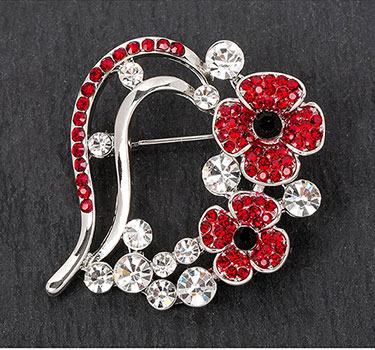 Brooch Poppy Heart