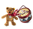 Steiff Charly Dangling Teddy Bear Brown in Drum Box