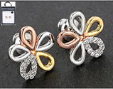 Earrings 3 Tone Diamante Daisy