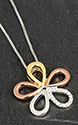 Necklace 3 Tone Diamante Rose Gold Daisy Necklace