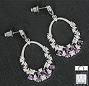 Earrings Crystal Loop Lilac